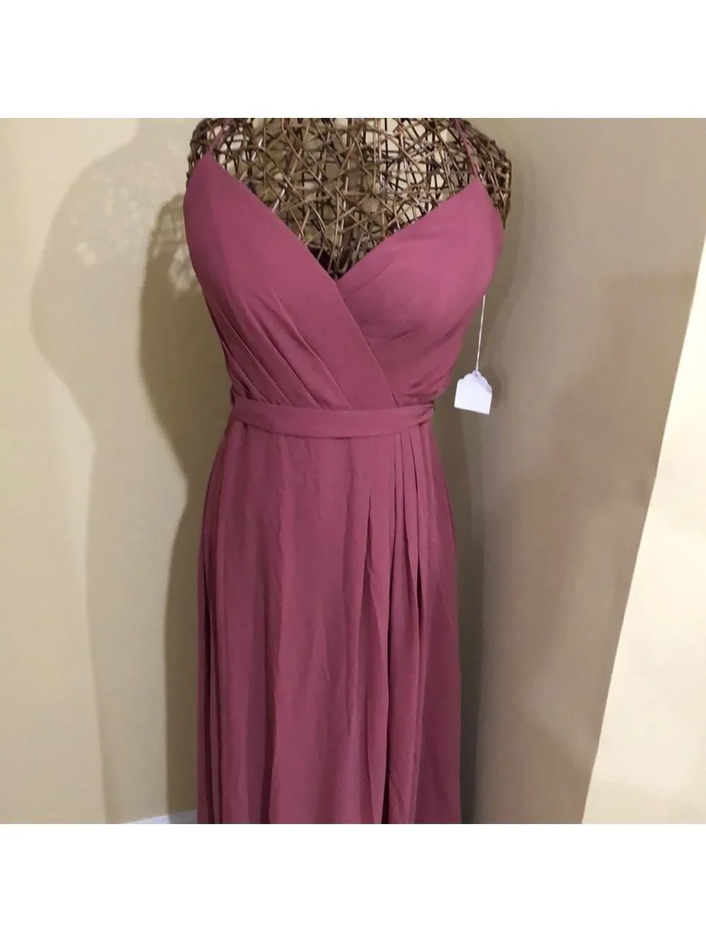 Mauve Straps Bridesmaids Evening Women’s Maxi Dress Gown Retail $225 - Picture 2 of 10